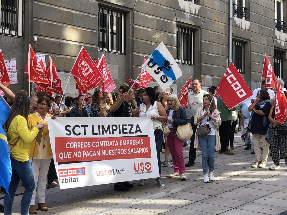 CCOO y UGT exigen a Correos una solución inmediata al conflicto de la limpieza