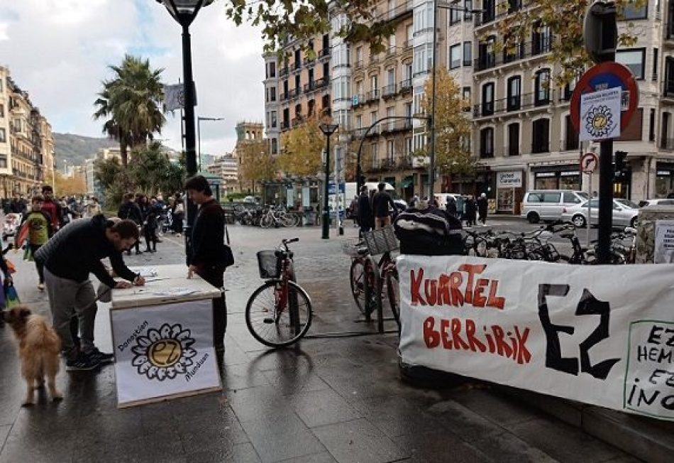 «No más cuarteles, ni en Donostia, ni en ningún lugar del mundo»: Comunicado sobre el acuerdo firmado por el Ayto. de San Sebastián y Defensa sobre la venta de terrenos de Loyola