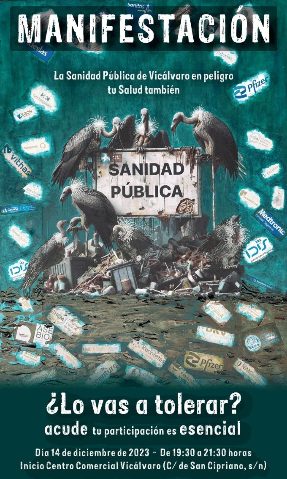 Manifestación contra el deterioro de la sanidad pública en Vicálvaro (Madrid)