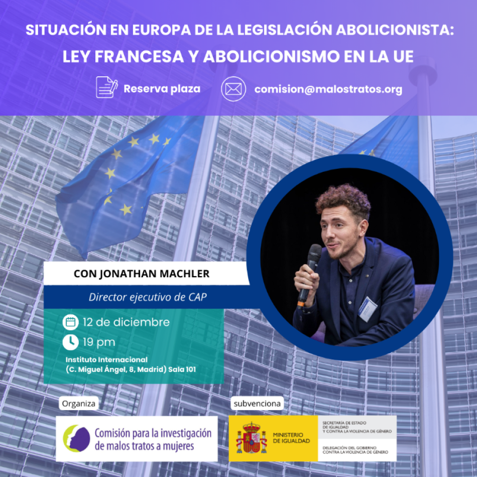 La CIMTM organiza la conferencia “Situación en Europa de la legislación abolicionista” 