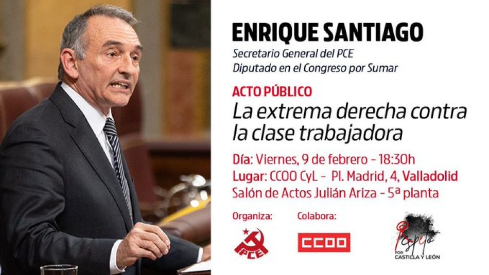 Enrique Santiago participará en la manifestación del 10F “Respeto por Castilla y León”