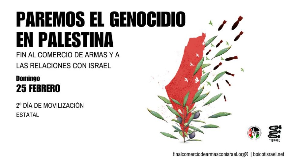 100 municipios se movilizarán de nuevo el 25 de febrero al grito: “Paremos el genocidio en Palestina”