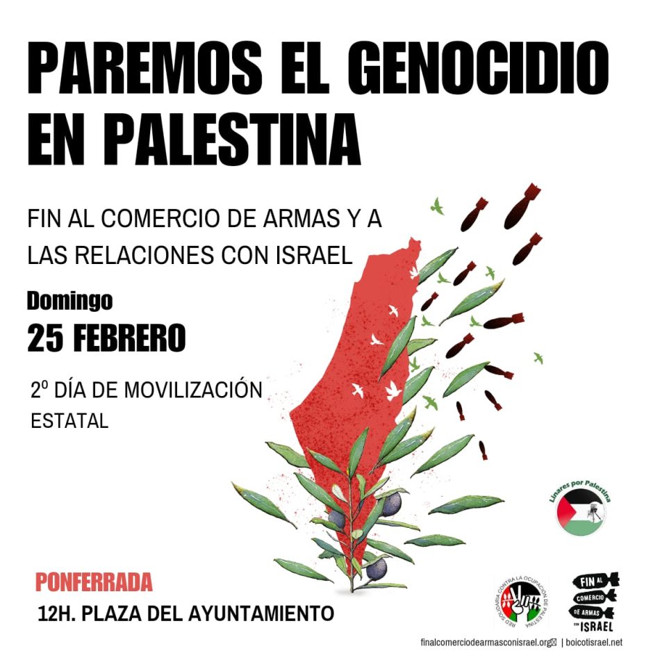 El PCE e IU llaman a participar en la manifestación en favor de Palestina de este domingo en Ponferrada