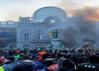 Agricultores protestan en Bruselas contra acuerdos de libre comercio