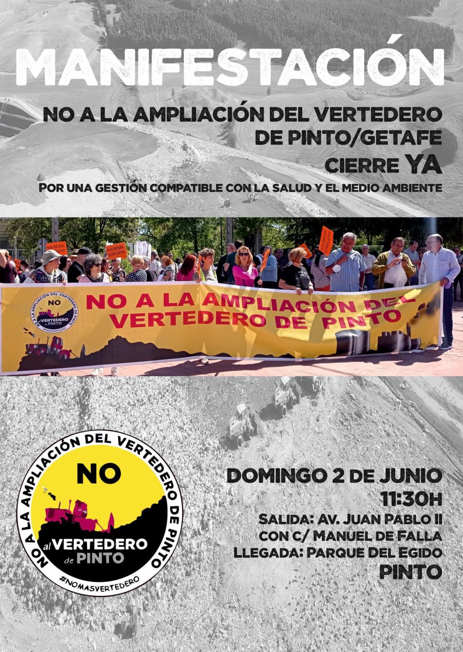 Manifestación contra la ampliación del macro vertedero de Pinto/Getafe