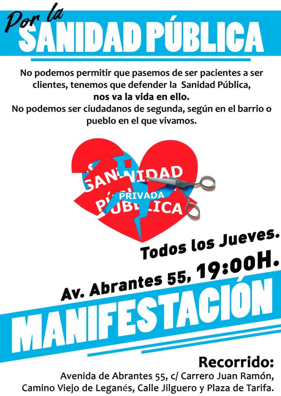 Nueva protesta en Carabanchel en defensa de la Atención Primaria y de la Sanidad Pública