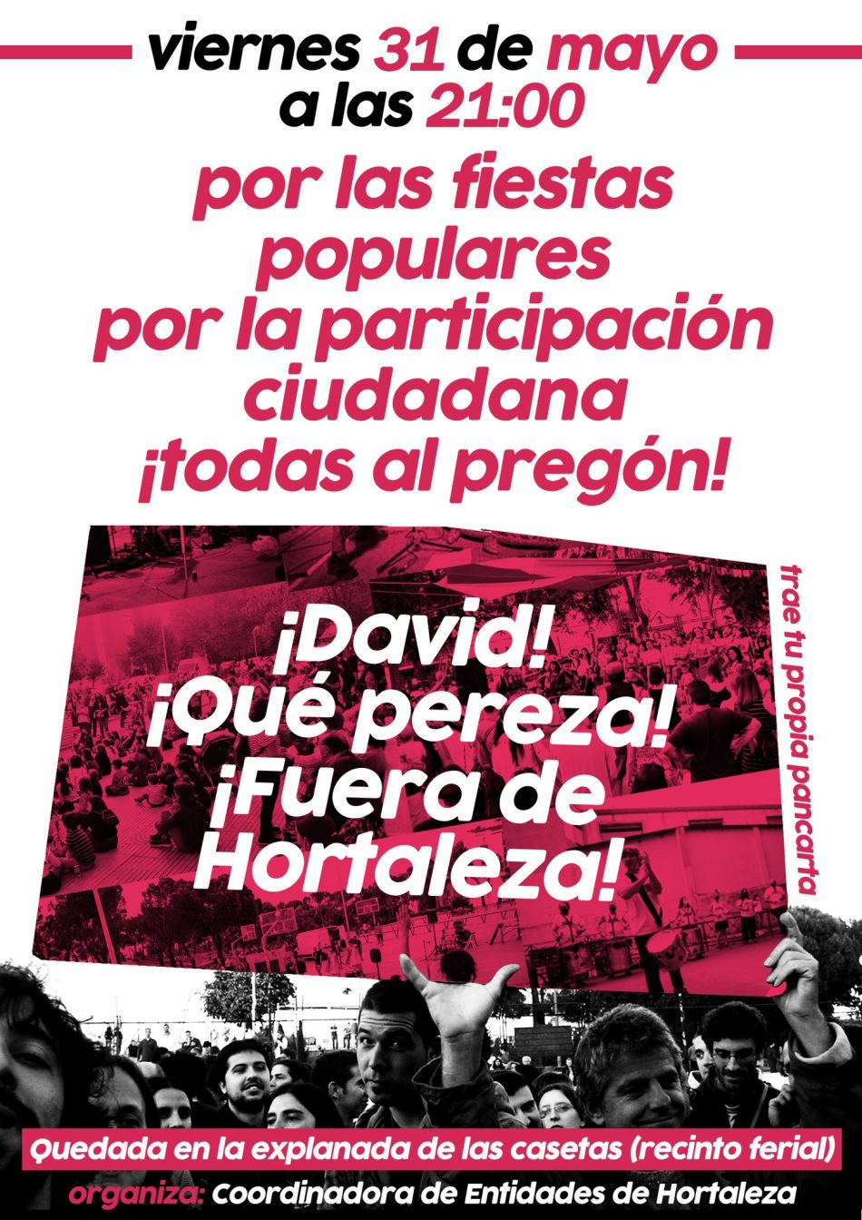 Hortaleza protesta por la eliminación de todo el presupuesto para actuaciones vecinales en las Fiestas del distrito