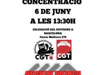 Convocan huelga de dos horas en la Administración General del Estado y concentración en la Delegación del Gobierno de Barcelona el 6 de junio