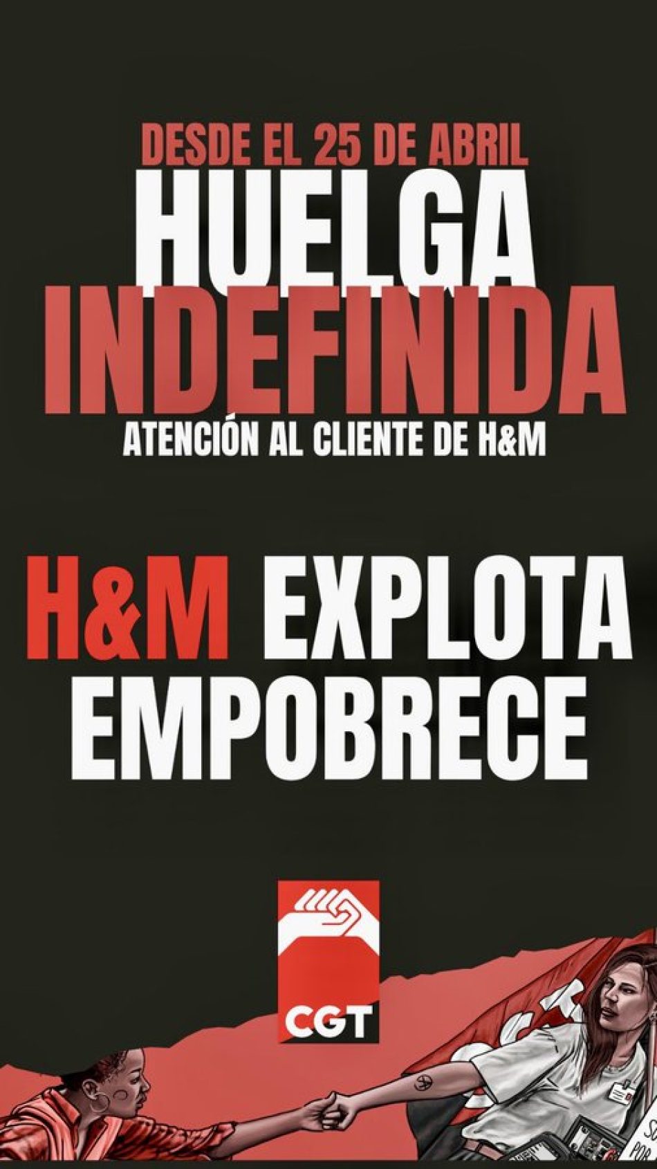 «No más rebajas a los derechos laborales»: concentración hoy en Pg. Gràcia 11, Barcelona (Frente tienda H&M)