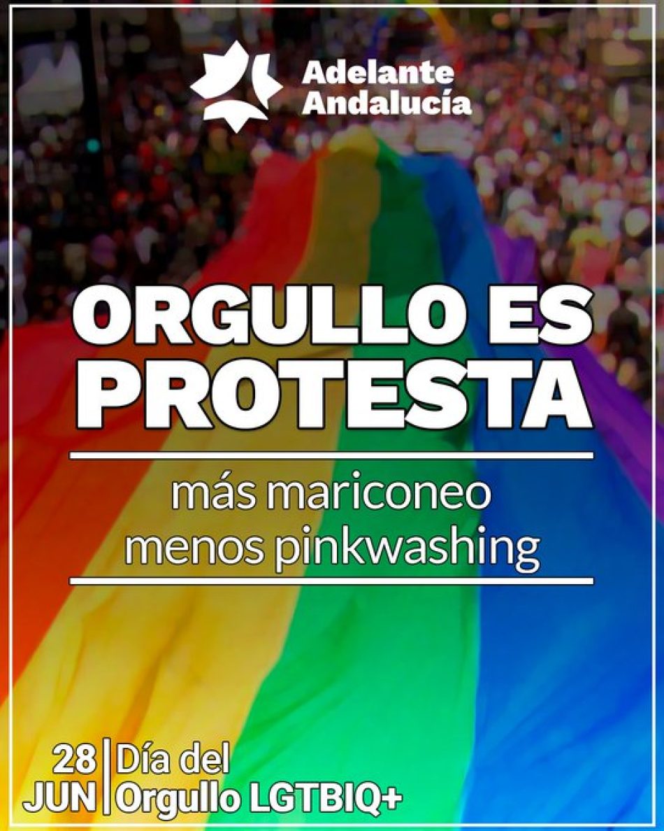 Adelante Andalucía propone que los colegios celebren el Día del Orgullo LGTBIQ+