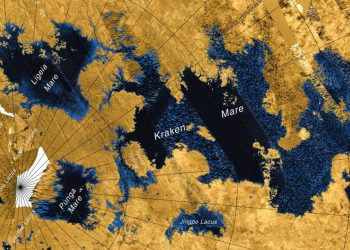Señales de erosión por oleaje en las costas de Titán