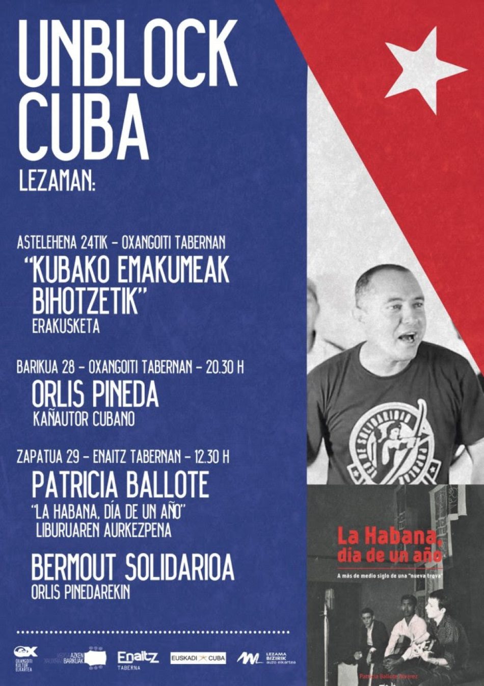 Concierto, exposición y presentación de libro en la jornada «Unblock Cuba!»: Lezama (Bizkaia), 28 y 29 de junio