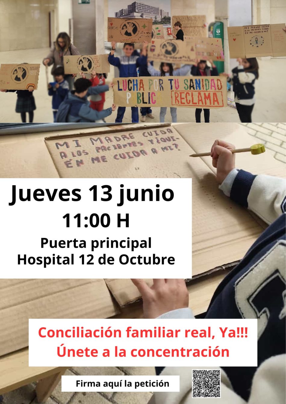 Personal del Hospital 12 de Octubre Convoca Concentración por su derecho a Conciliación Familiar
