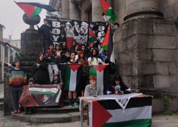 La acampada en defensa del pueblo palestino denuncia la hostilidad de la Universidad de Santiago de Compostela con «mentiras» y «presiones» sobre el cierre