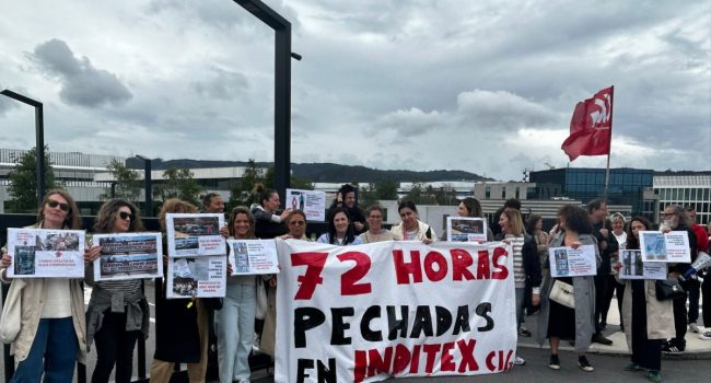Inditex denuncia e manda desaloxar as traballadoras pechadas na súa sede