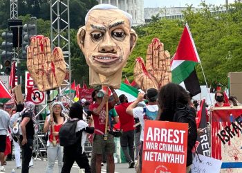 Masiva protesta en Washington contra Benjamin Netanyahu