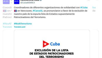 Exigen en Canadá excluir a Cuba de lista de Estados Unidos