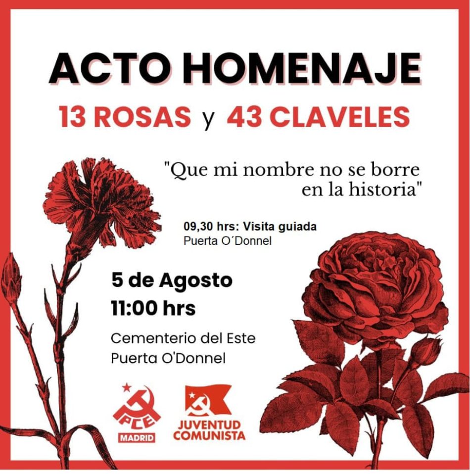 Acto homenaje (ofrenda floral) a las 13 rosas y 43 claveles