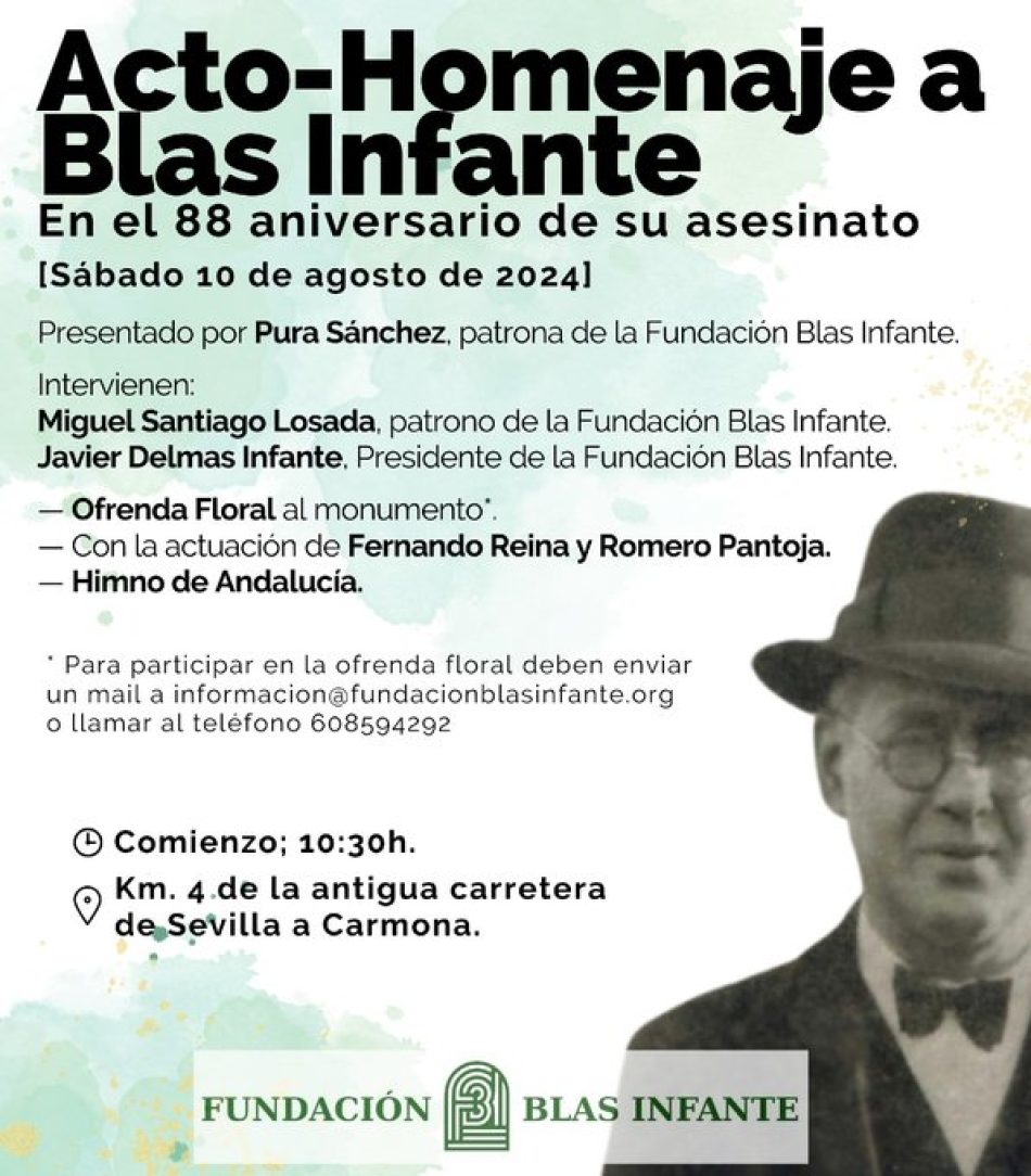 CCOO respalda el acto de homenaje a Blas Infante y anima a la participación