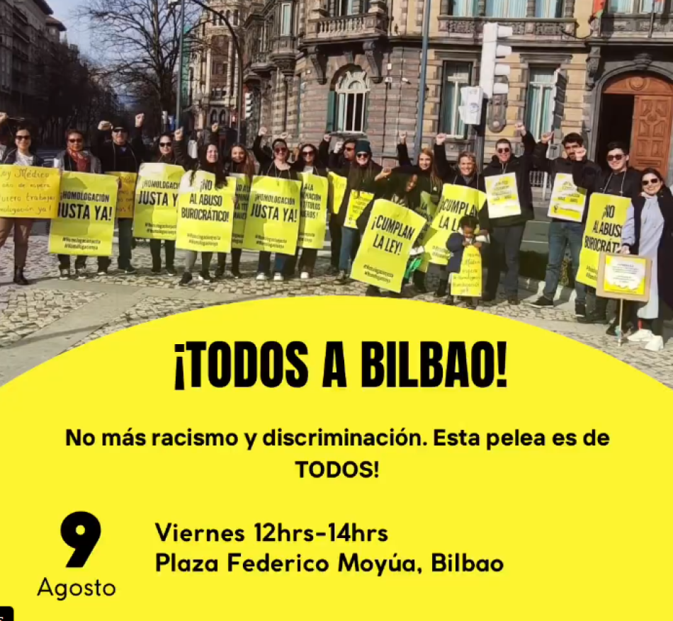 Convocan manifestación en Bilbao contra la suspensión de las homologaciones autonómicas en el País Vasco, el 9 de agosto