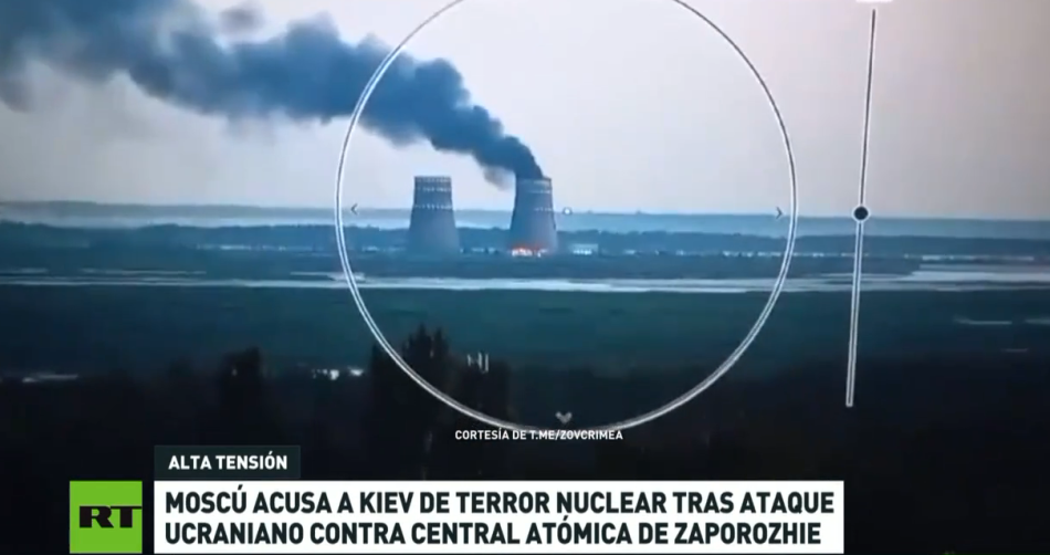 Ataque ucraniano provoca un incendio en la central nuclear de Zaporozhie