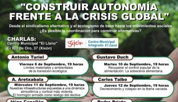 Jornadas de debate y reflexión sobre la necesidad de construir una autonomía frente a la crisis global desde el apoyo mutuo