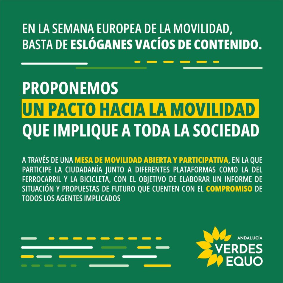 Verdes EQUO propone un Pacto hacia la Movilidad Sostenible que implique a toda la sociedad