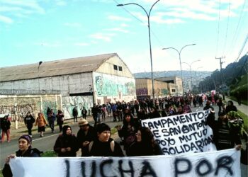 Pobladores de campamentos de San Antonio (Chile) marchan contra el desalojo y el derecho a la vivienda y vida digna