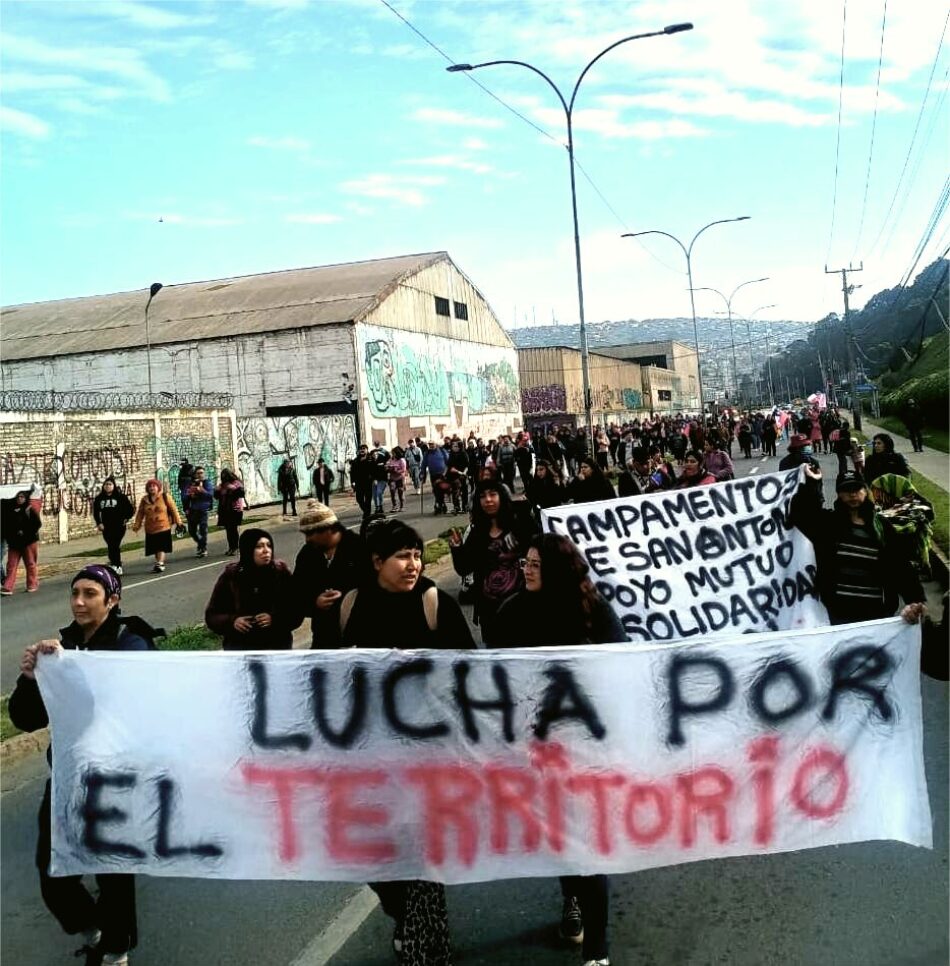 Pobladores de campamentos de San Antonio (Chile) marchan contra el desalojo y el derecho a la vivienda y vida digna