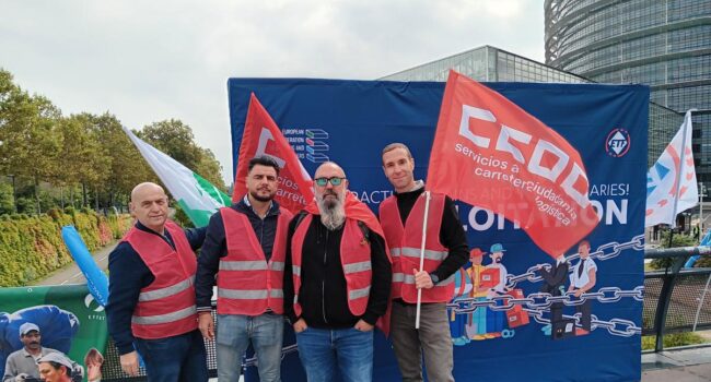 El sector de Carretera y Logística de FSC-CCOO protesta contra la explotación en las cadenas de subcontratación