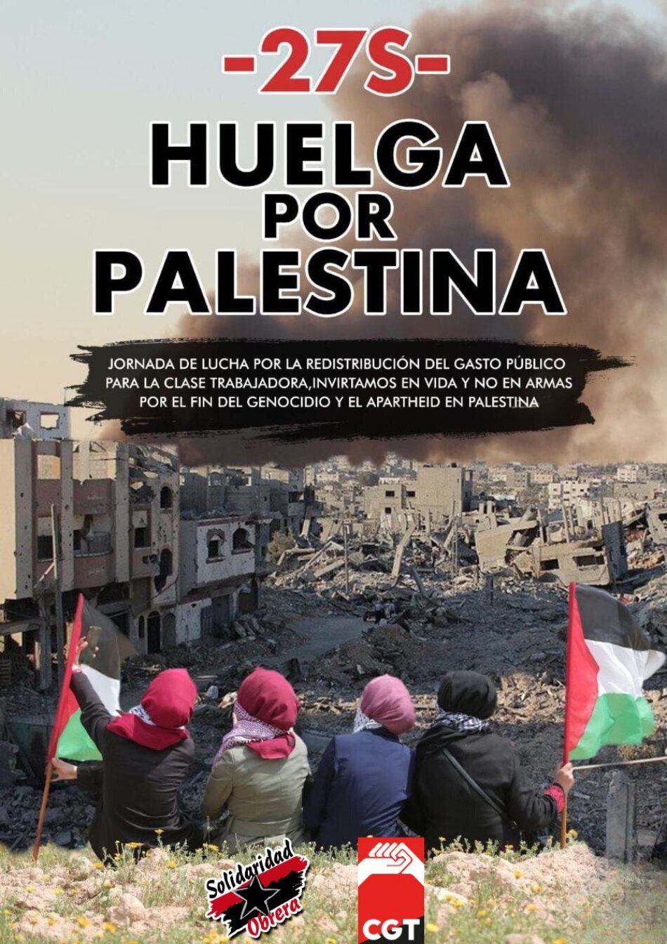 Más de 200 organizaciones apoyan la convocatoria de huelga general en solidaridad con el pueblo palestino