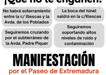 Vuelven a manifestarse para solicitar al Ayuntamiento el soterramiento de los 700 metros de la A5 por los altos niveles de contaminación y ruido