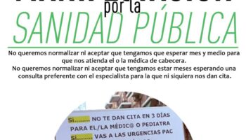 Este jueves, la manifestación semanal en Carabanchel en defensa de la Atención Primaria y de nuestros centros de salud cambia su recorrido