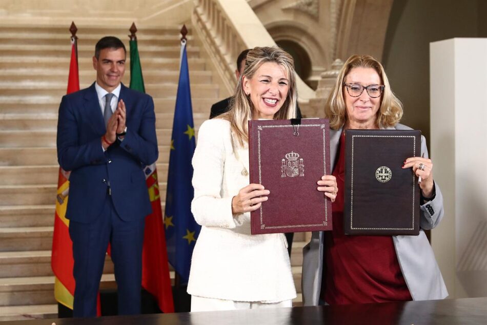 Yolanda Díaz y su homóloga Rosário Palma firman una Declaración de Intenciones para avanzar en la cooperación bilateral España-Portugal