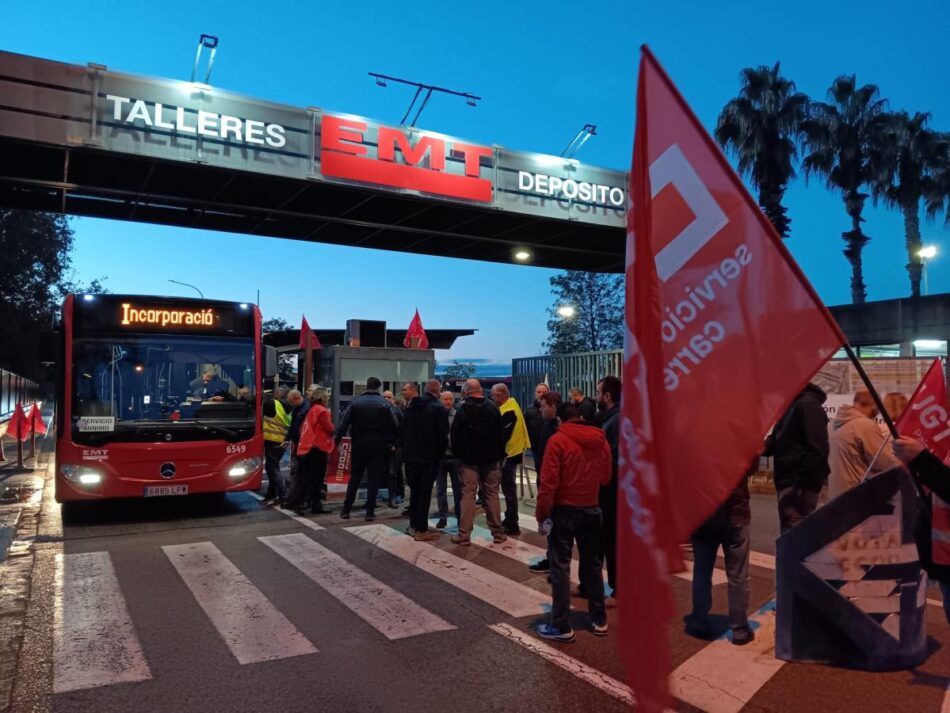 Seguimiento total y ausencia de incidentes en las primeras horas de la huelga de autobuses convocada por CCOO y UGT