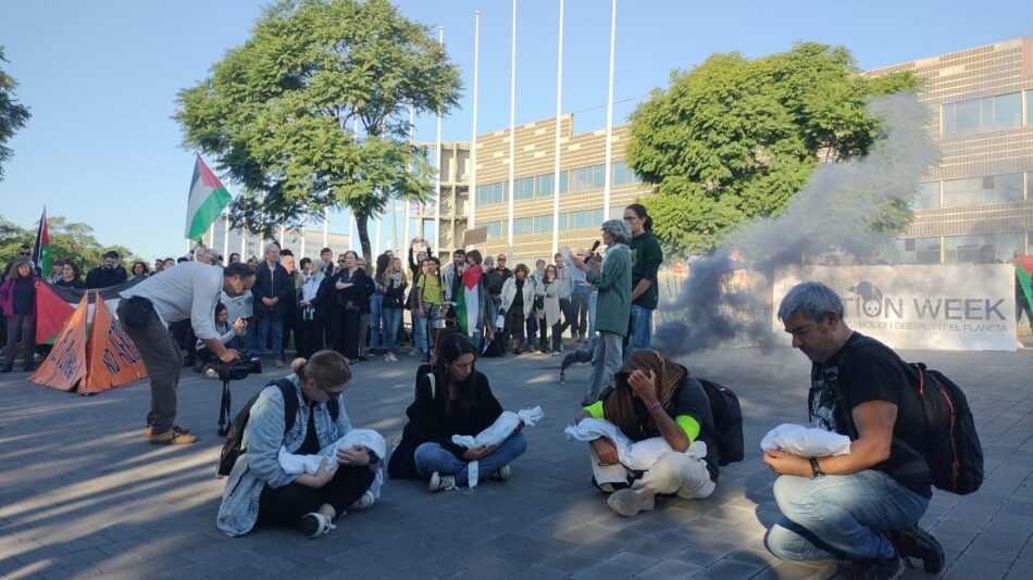 Más de un centenar de organizaciones denuncian ante la Aviation Week las complicidades de los gobiernos del PSC con el genocidio en Palestina