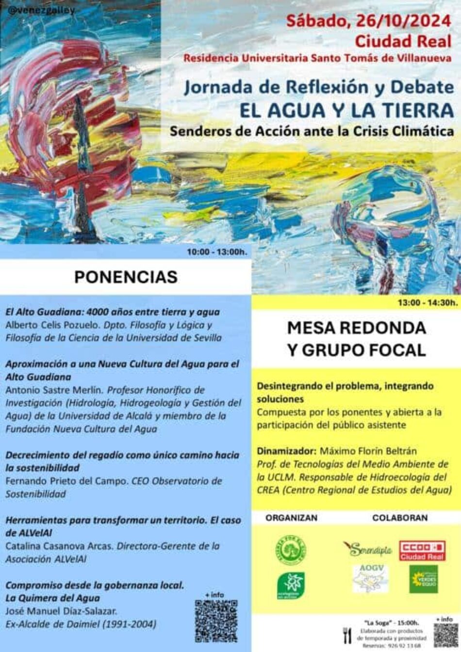 Jornada de reflexión y debate sobre “El Agua y la Tierra” en Ciudad Real