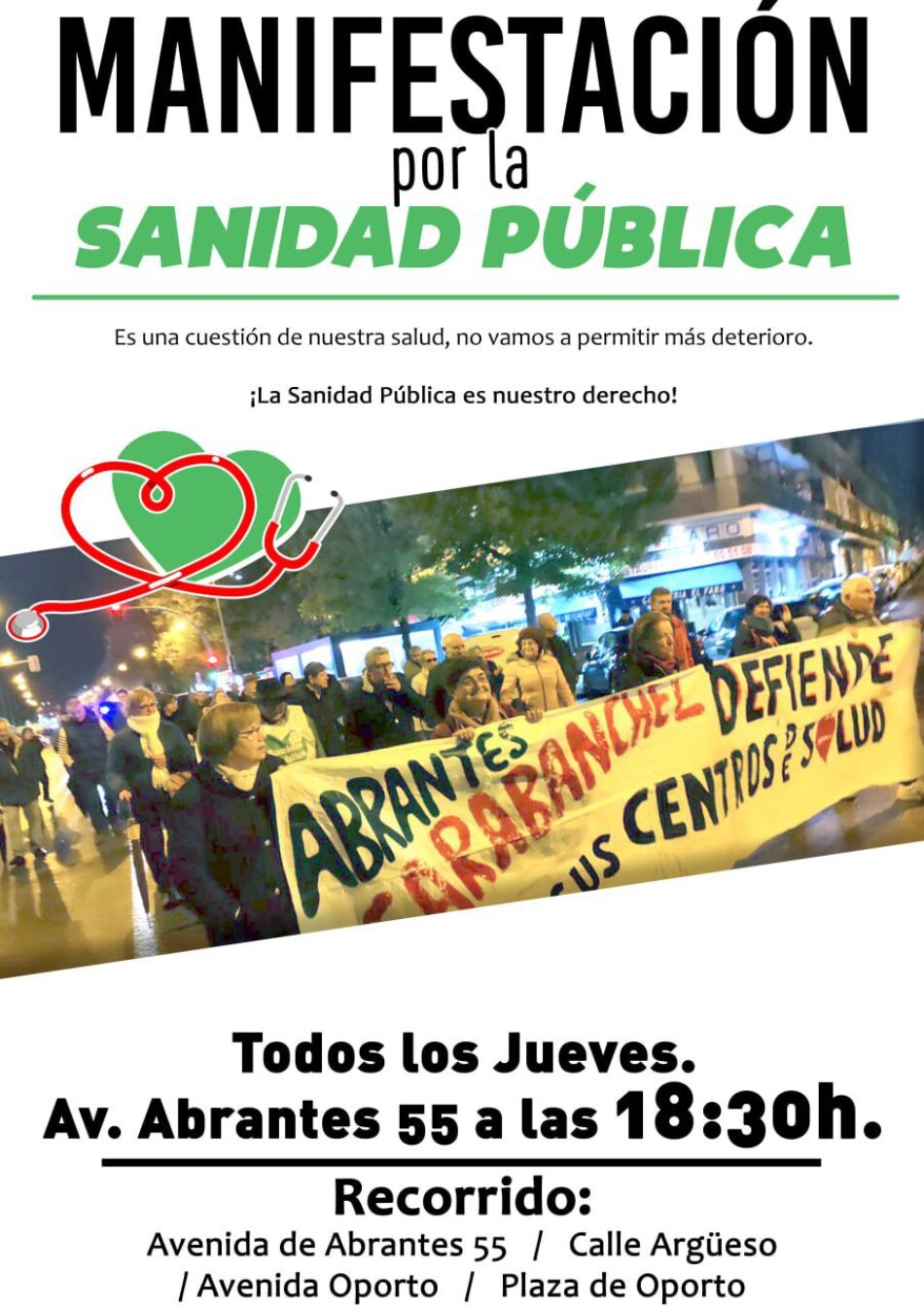 ¡Defendamos la Sanidad Pública! Manifestación en Carabanchel