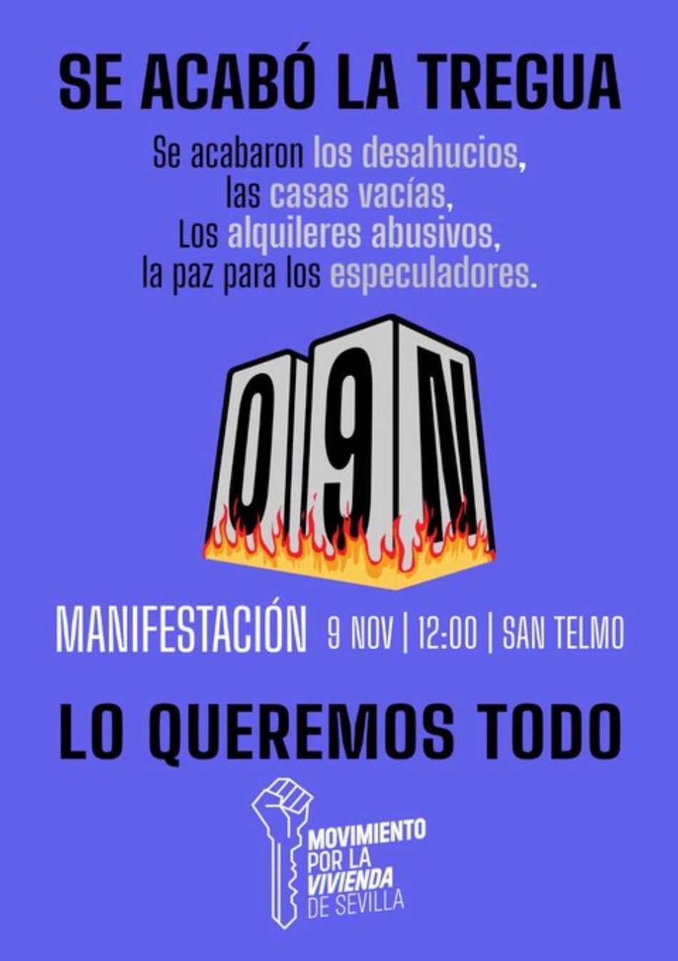 APDHA Sevilla anima a defender el Derecho a la Vivienda este próximo sábado 9 de noviembre