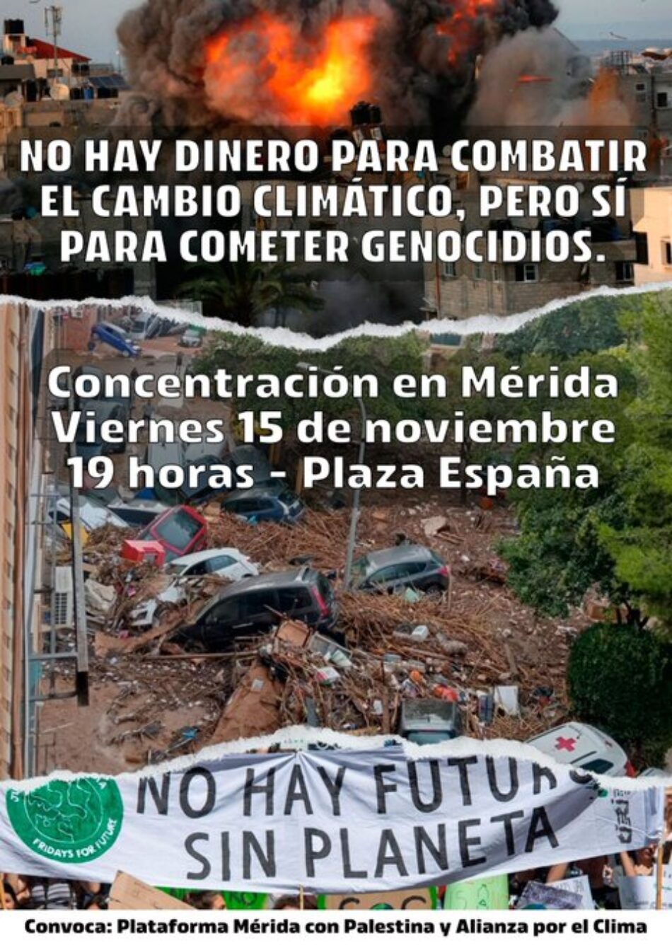 Alianza por el Clima y Mérida con Palestina se manifiestan exigiendo justicia climática y el fin del genocidio