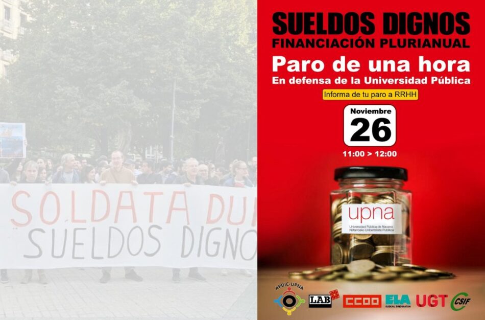 El PCE-EPK llama al Gobierno de Navarra y al Rectorado a dar respuesta a las demandas laborales del Personal Docente e Investigador de la UPNA