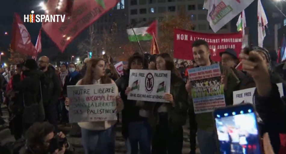 Protestas en Saint-Denis contra el partido Francia-Israel