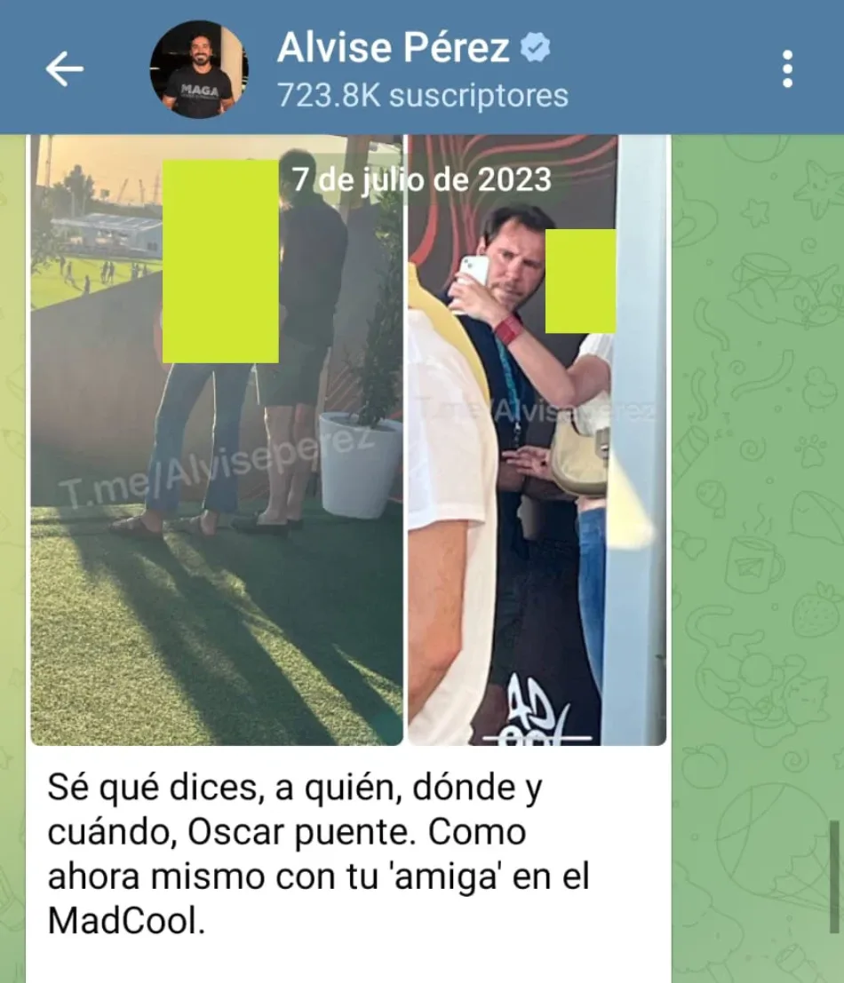 La Agencia Española de Protección de Datos (AEPD) multa a Alvise Pérez por publicar fotos de una hija de Óscar Puente cuando era menor insinuando que era su amante: la joven emprenderá acciones judiciales