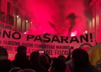 Un año más, la manifestación antifascista recorrió las calles de Madrid, bajo el lema «Ante el avance del fascismo y la ofensiva imperialista: Unidad antifascista»