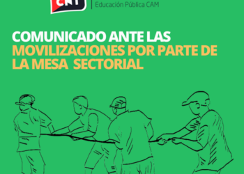 La Sección Sindical de CNT-Educación Pública de la Comunidad Autónoma de Madrid, sobre las movilizaciones convocadas para octubre y noviembre