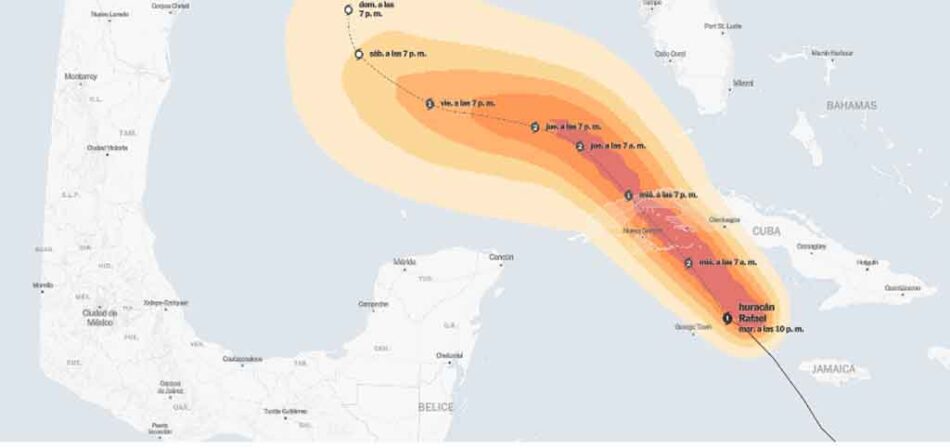 Cuba alerta ante inminente azote de huracán Rafael