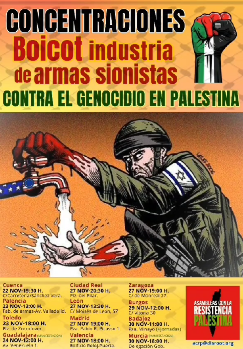 Movilizaciones estatales por el boicot de armas sionistas, contra el genocidio en Palestina