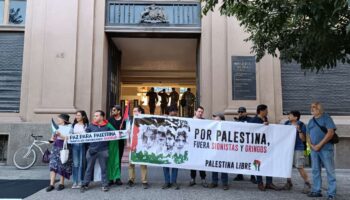 Protestan en Valparaíso y Santiago (Chile) contra Exponaval belicista y por solidaridad con el pueblo de Palestina