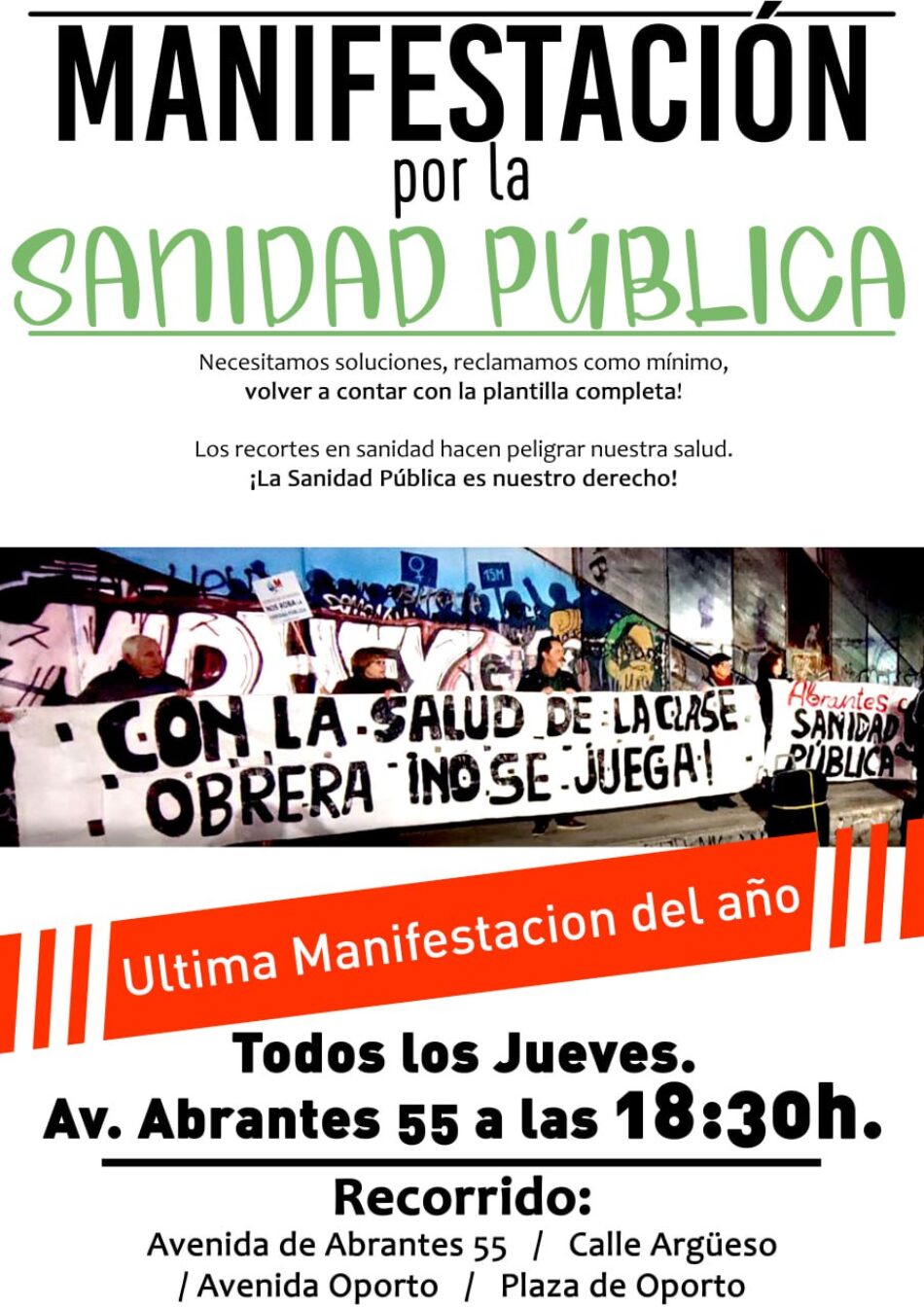 «Ven a defender la Sanidad Pública», manifestación en Carabanchel