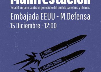 Manifestación contra el genocidio que perpetra Israel y para exigir al gobierno Español un embargo armamentístico total hacia la entidad sionista